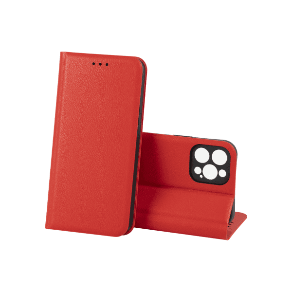 Книжка LEATHER для Iphone 12 Pro Max  червона