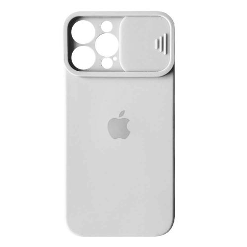 Silicone Case Square Slider Full Camera Protective (AA) для iPhone 13 Pro (White)