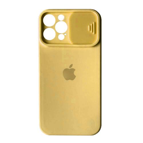 Silicone Case Square Slider Full Camera Protective (AA) для iPhone 13 Pro (Yellow)