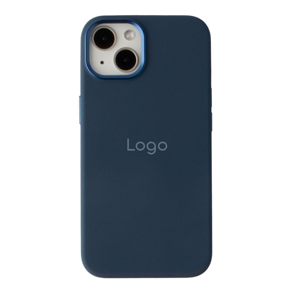 Silicone Case Full (Metal Frame and Buttons) для  iPhone 13/14 (Midnight blue)