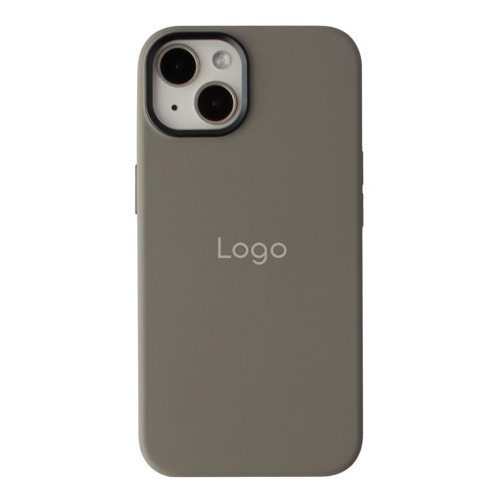 Silicone Case Full (Metal Frame and Buttons) для iPhone 13/14 (Light grey)