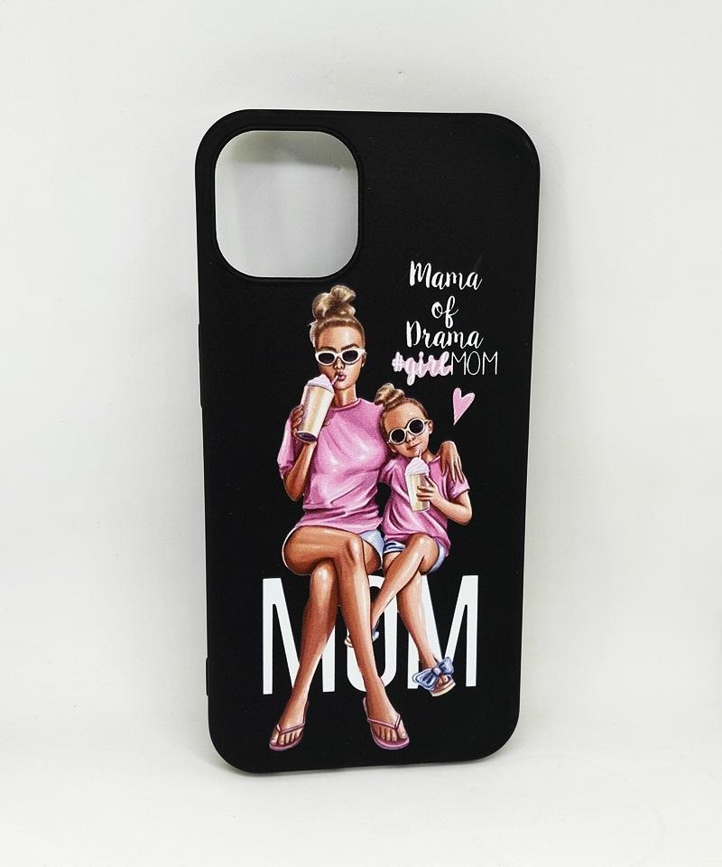 Накладка Max Capa для iPhone 13 Mama of drama  (Black)