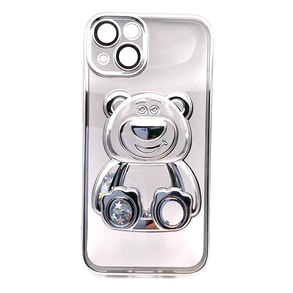 Накладка Cute Shining Bear для IPhone 15 Срібляста