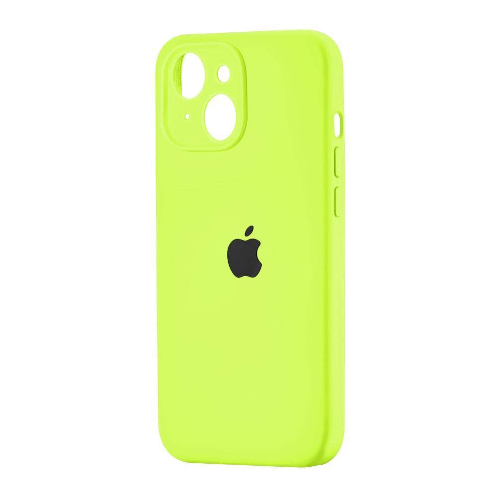 Silicone Case Square Full Camera Protective (AA) для iPhone 13 (Neon Green)