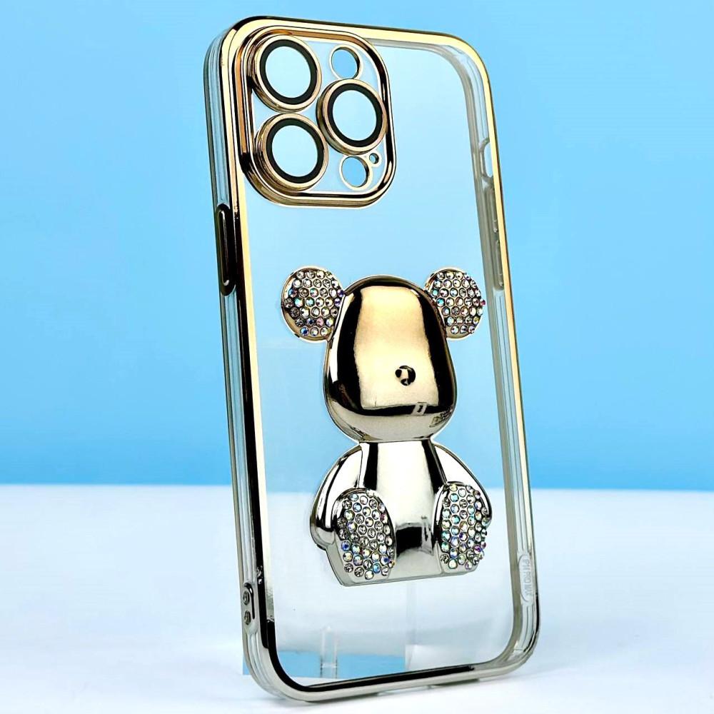 Накладка Bear Gradient Diamond IPhone 14 Pro Золота