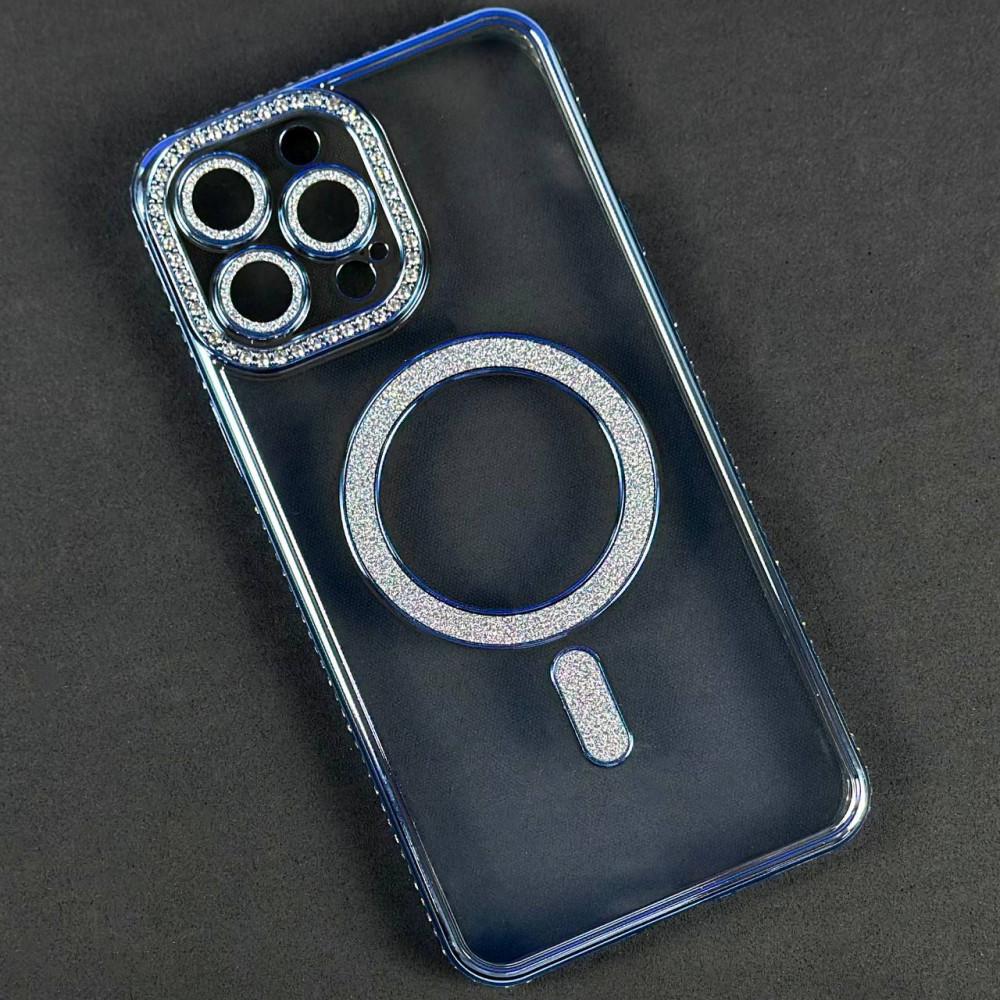 Накладка Diamond Bling MagSafe для  iPhone 13 Pro Max Blue