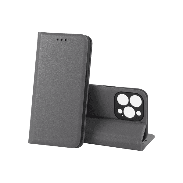Книжка LEATHER для Iphone 13 Pro сіра