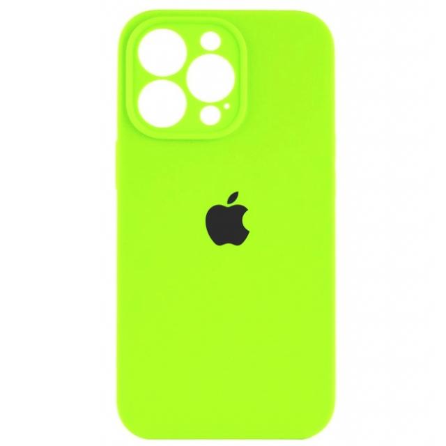 Silicone Case Full Camera Protective (AA) для iPhone 14 Pro (Neon green)