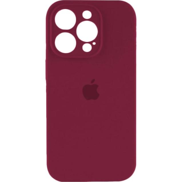 Silicone Case Full Camera Protective (AA) для iPhone 14 Pro (Marsala)