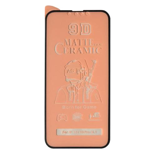 Гнучке скло Ceramic MATT для  IPhone 14/13 матове з чорною рамкою