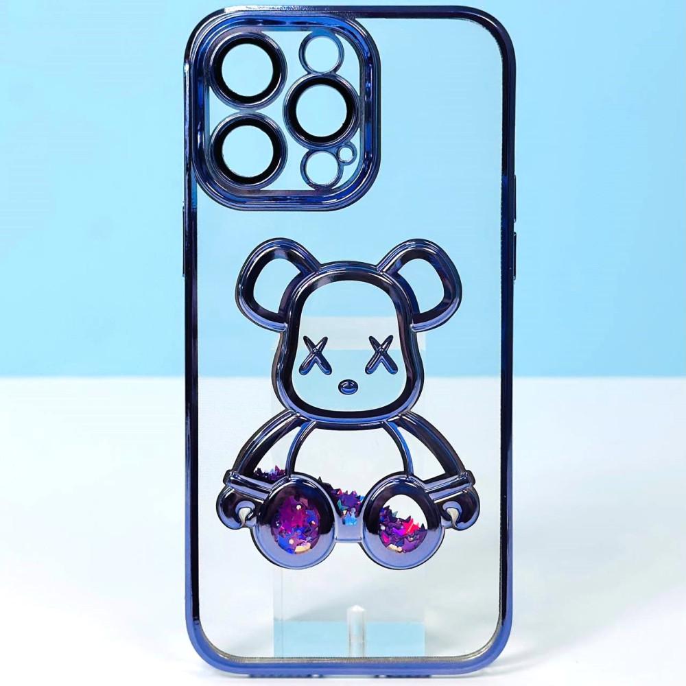 Накладка Cute Shining Bear для IPhone 14 Pro  бузкова