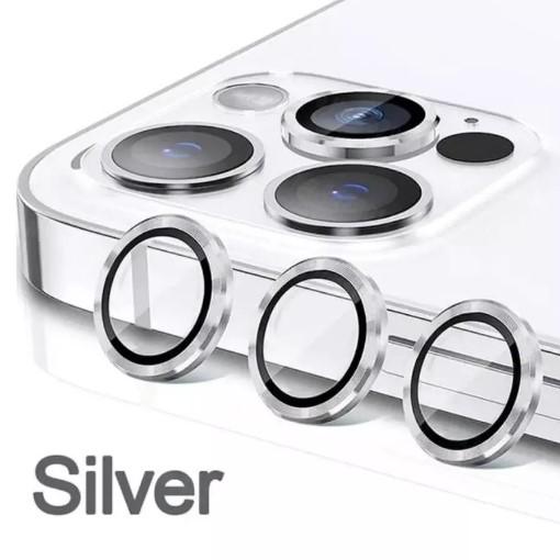Захисне скло Metal Shine на камеру (в упак.) для iPhone 14 Pro (6.1") / 14 Pro Max (6.7") Silver