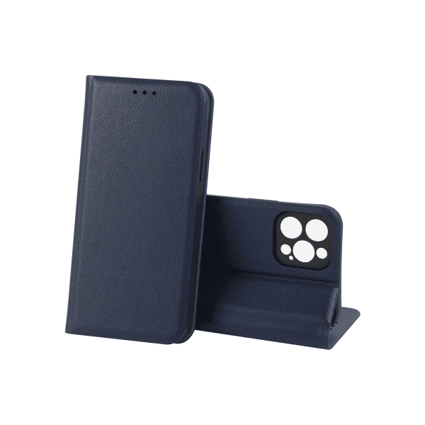 Книжка LEATHER для Iphone 14 Pro темно-синя