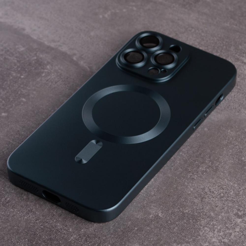 Накладка Matte Silicone with Magsafe для Iphone 14 Pro Max (Grey blue)
