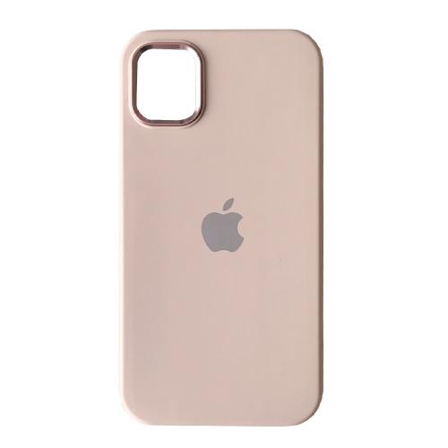 Silicone Case Full (Metal Frame and Buttons) для iPhone 14 /13 (Pink sand)