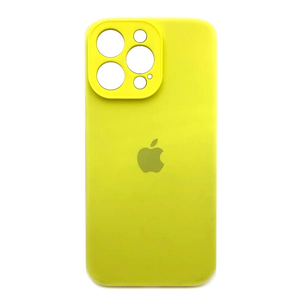 Silicone Case Full Camera Protective (AA) для iPhone 14 Pro Max (Bright Yellow)