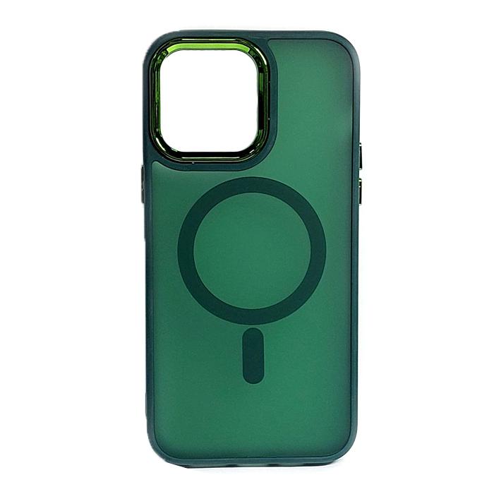 Накладка FIBRA Metallic Matte with Magsave для Iphone 14 Pro Max (Green)