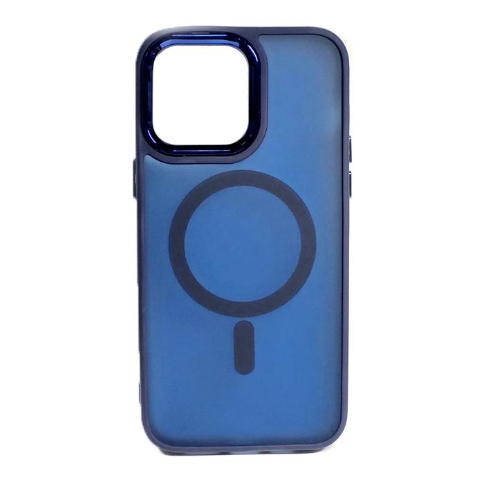 Накладка FIBRA Metallic Matte with Magsave для Iphone 14 Pro Max (Blue)