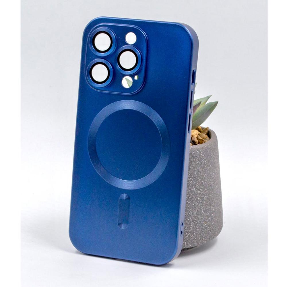 Накладка Matte Silicone with Magsafe для Iphone 14 Plus / 15 Plus (Dark blue)