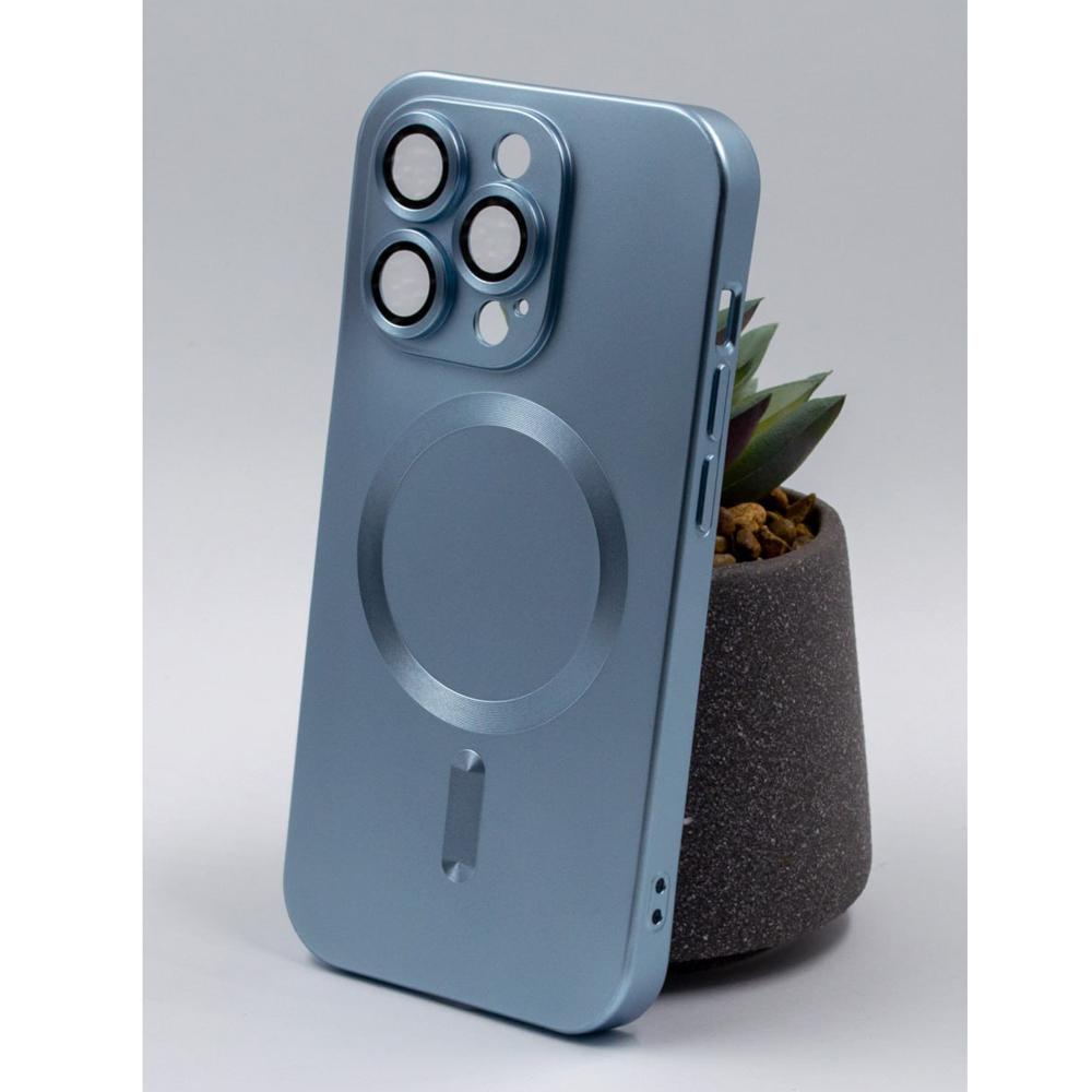 Накладка Matte Silicone with Magsafe для Iphone 13 Pro Max (Light blue)