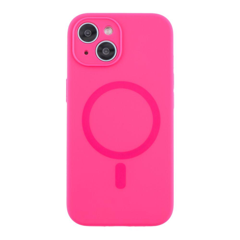 Silicone Case Full Camera Protective (AA)  with MagSafe для iPhone 15 (Barbie pink)