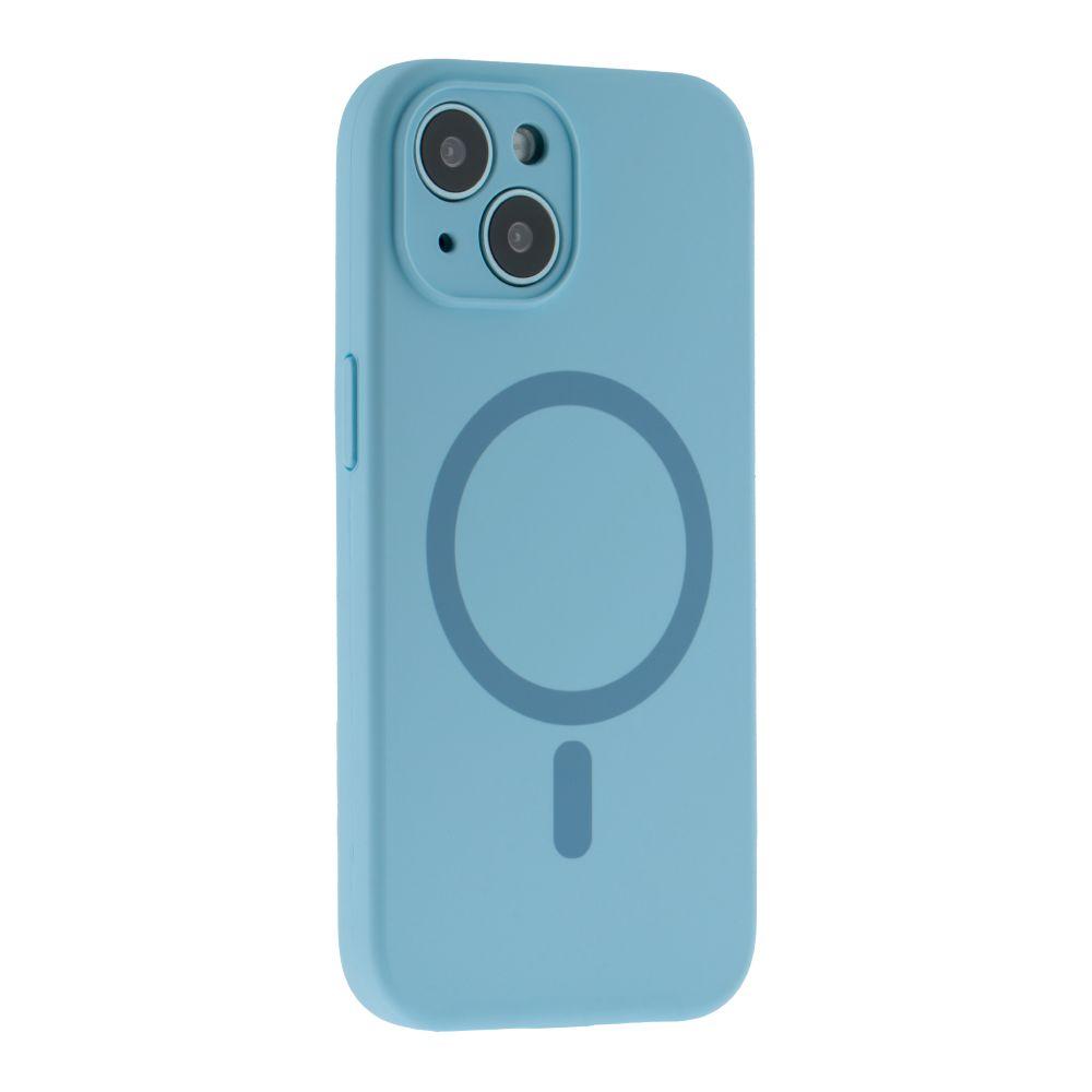 Silicone Case Full Camera Protective (AA)  with MagSafe для iPhone 15 (Light blue)