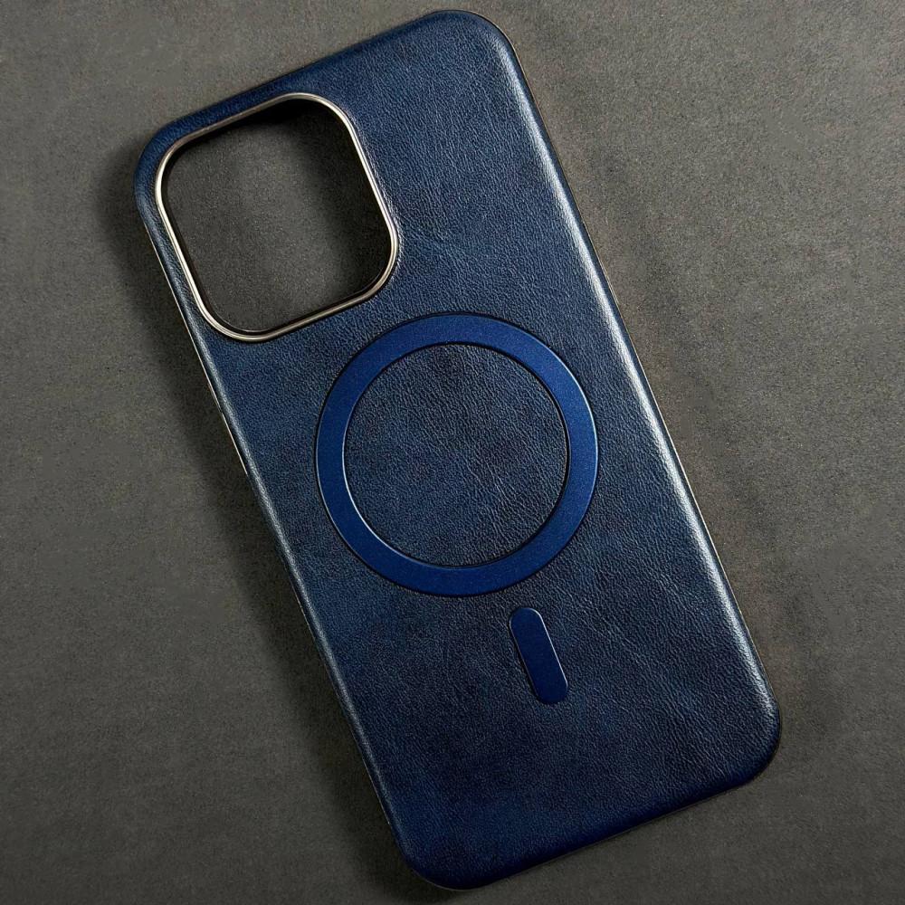Чохол Leather Magnetic для IPhone 15 синій