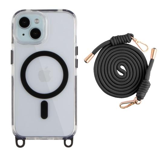 Чохол TPU+PC Lanyard Case with MagSafe для iPhone 13/14 (Black)