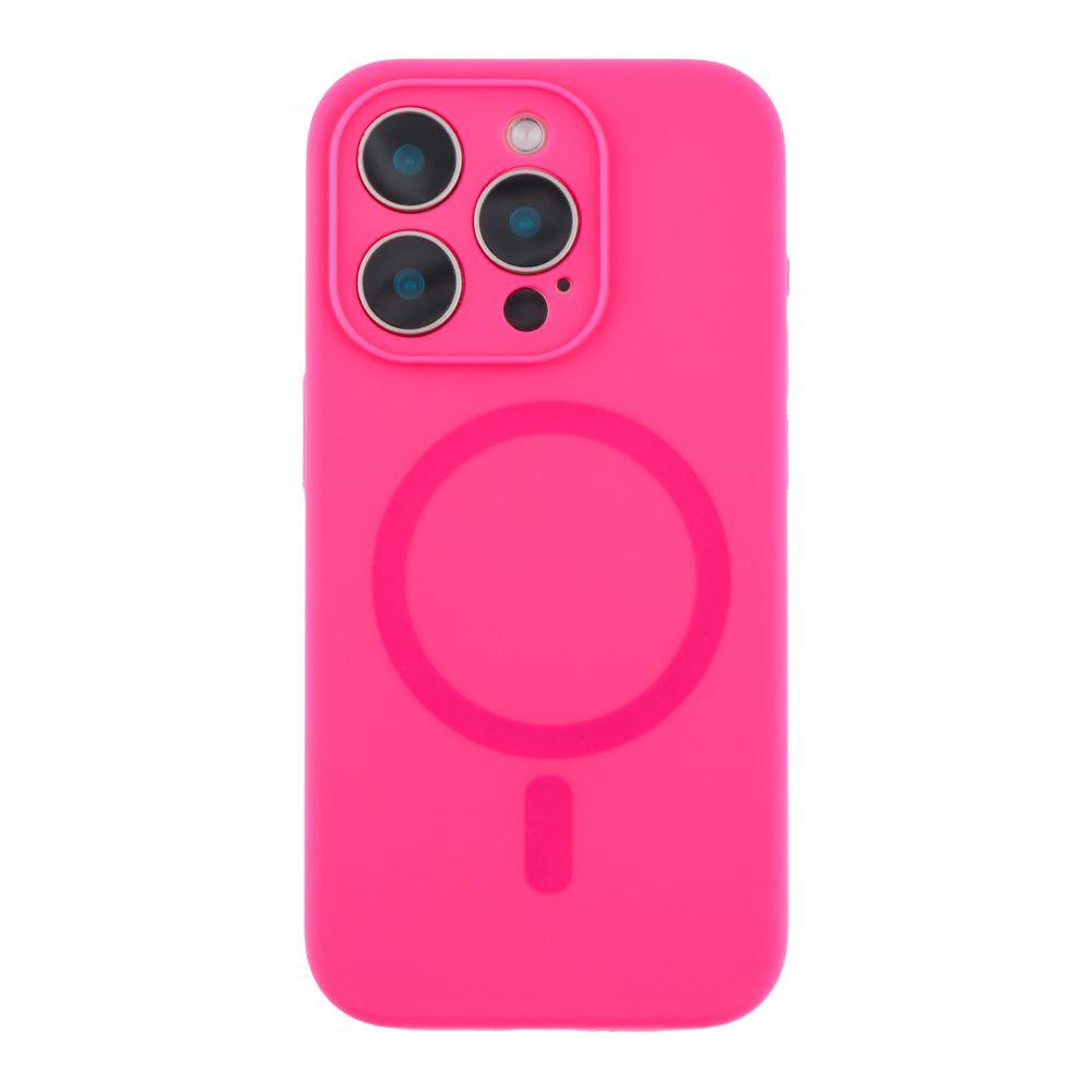 Silicone Case Full Camera Protective (AA)  with MagSafe для iPhone 15 Pro (Barbie pink)