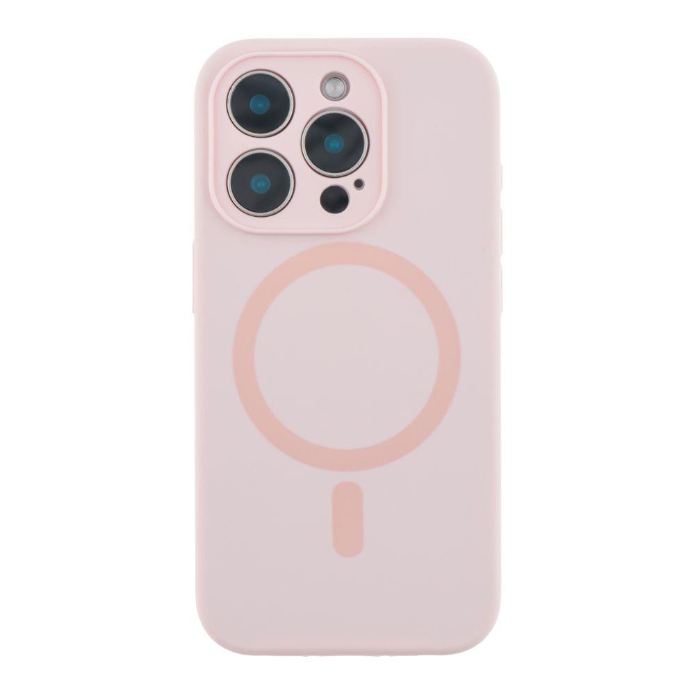 Silicone Case Full Camera Protective (AA)  with MagSafe для iPhone 15 Pro (Light  pink)