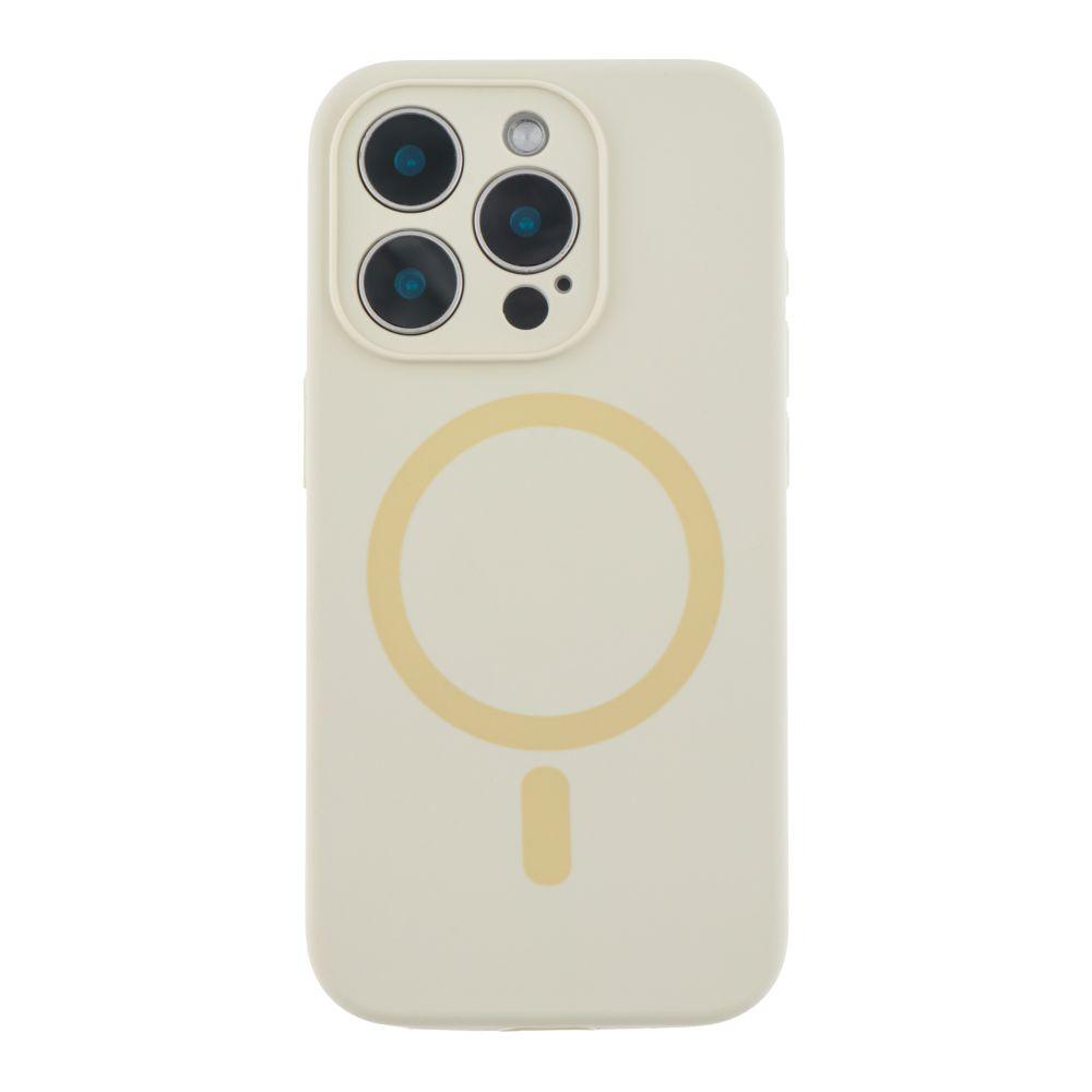 Silicone Case Full Camera Protective (AA)  with MagSafe для iPhone 15 Pro (Antique white)