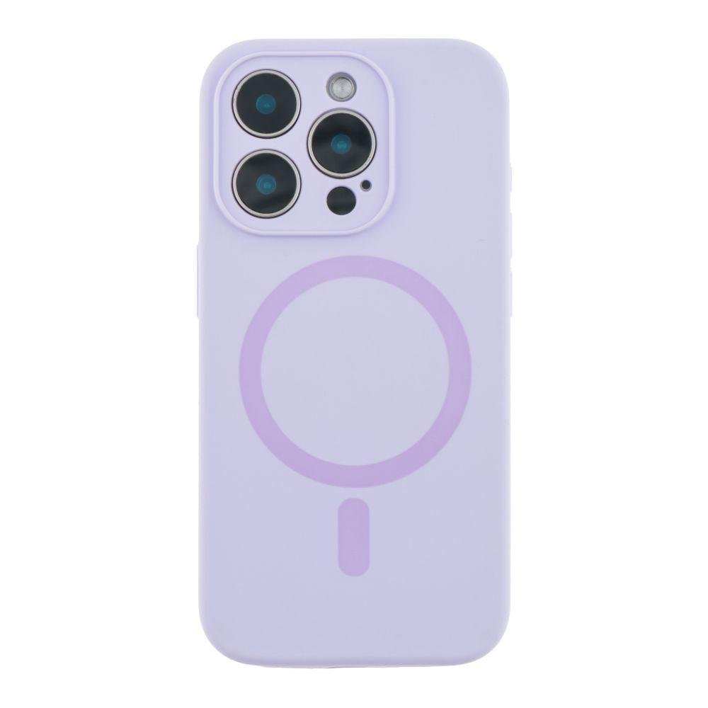 Silicone Case Full Camera Protective (AA)  with MagSafe для iPhone 15 Pro (Light purple)