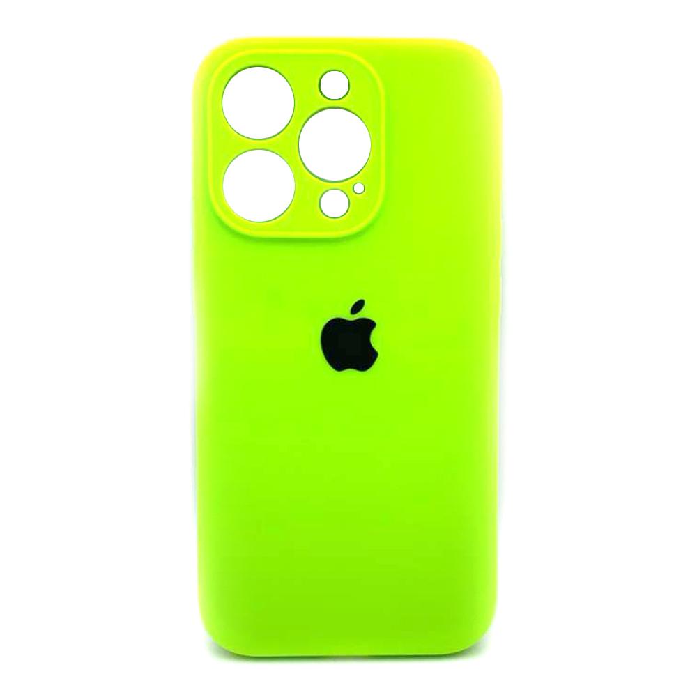 Silicone Case Full Camera Protective (AA) для iPhone 15 Pro (Neon green)