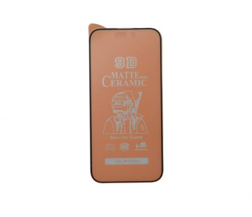 Гнучке скло Ceramic MATT для  IPhone 15 Pro матове з чорною рамкою