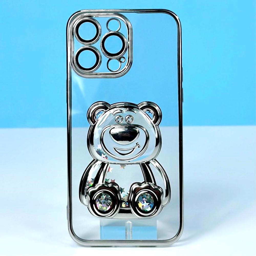 Накладка Cute Shining Bear для IPhone 13 Pro Срібляста