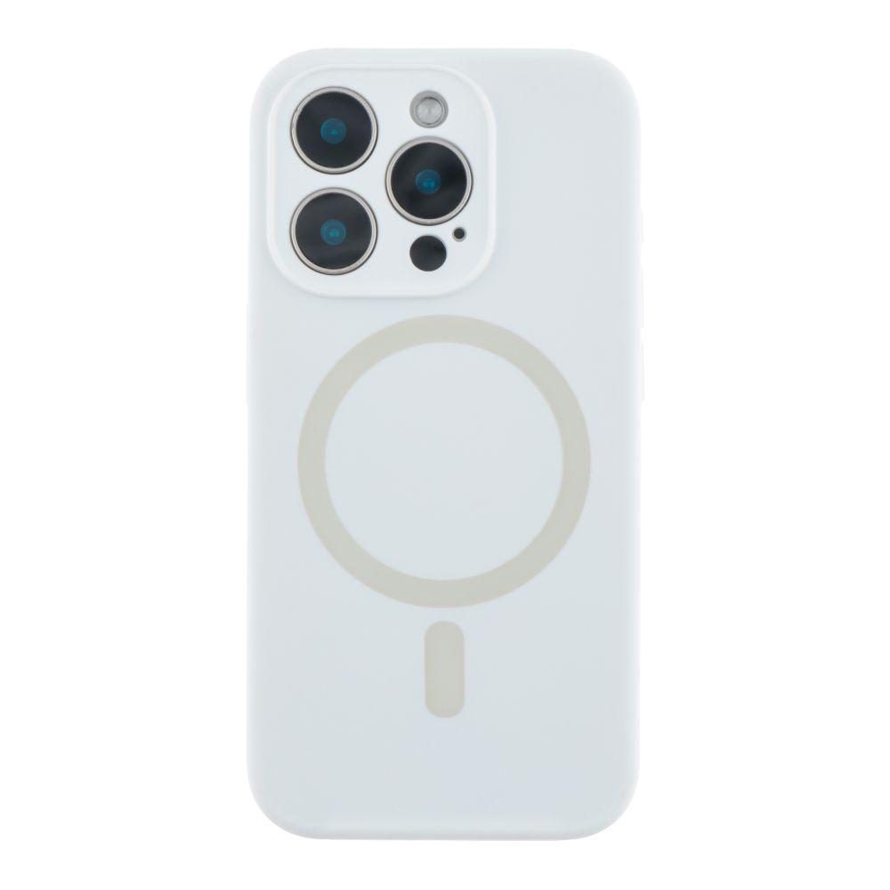 Silicone Case Full Camera Protective (AA)  with MagSafe для iPhone 15 Pro Max (White)