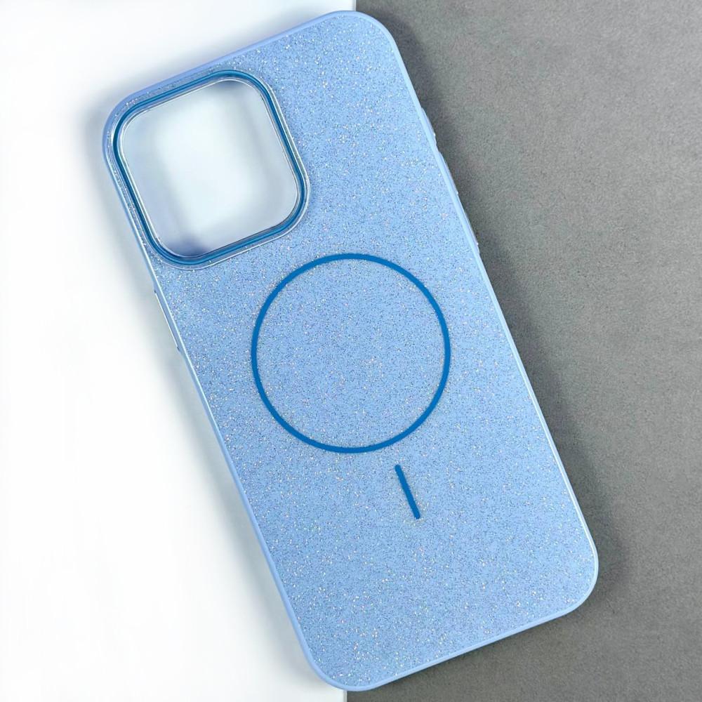 Чохол Color Glitter Magnetic для IPhone 15 Pro Max  блакитний