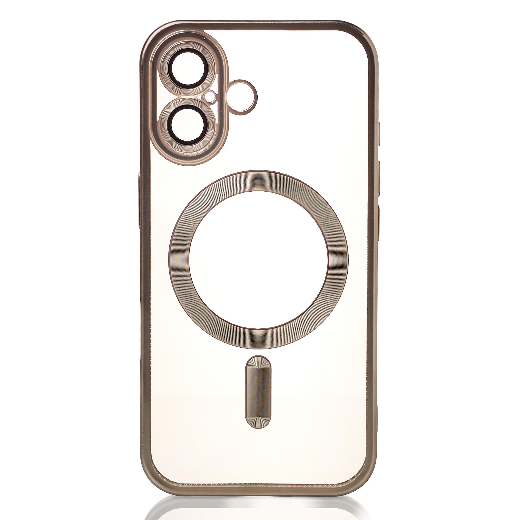 Накладка Metal Matte Case MagSafe для iPhone 16E (gold titanium)