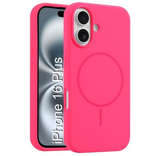 Silicone Case Full Protective (AA) with MagSafe для iPhone 16 plus (Barbie pink)