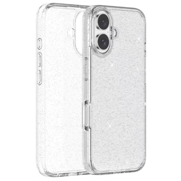 Накладка Molan Cano Glossy Jelly для IPhone 16  прозора з блискітками