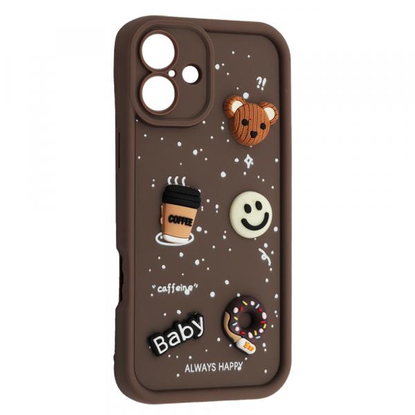 Чохол Pretty Toys для Iphone 16 Plus (Brown/baby donut)