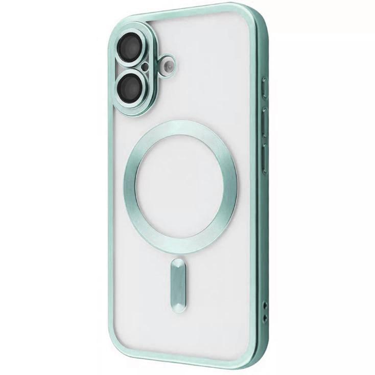 Накладка Metal Matte Case MagSafe для iPhone 16 Plus  (mint)