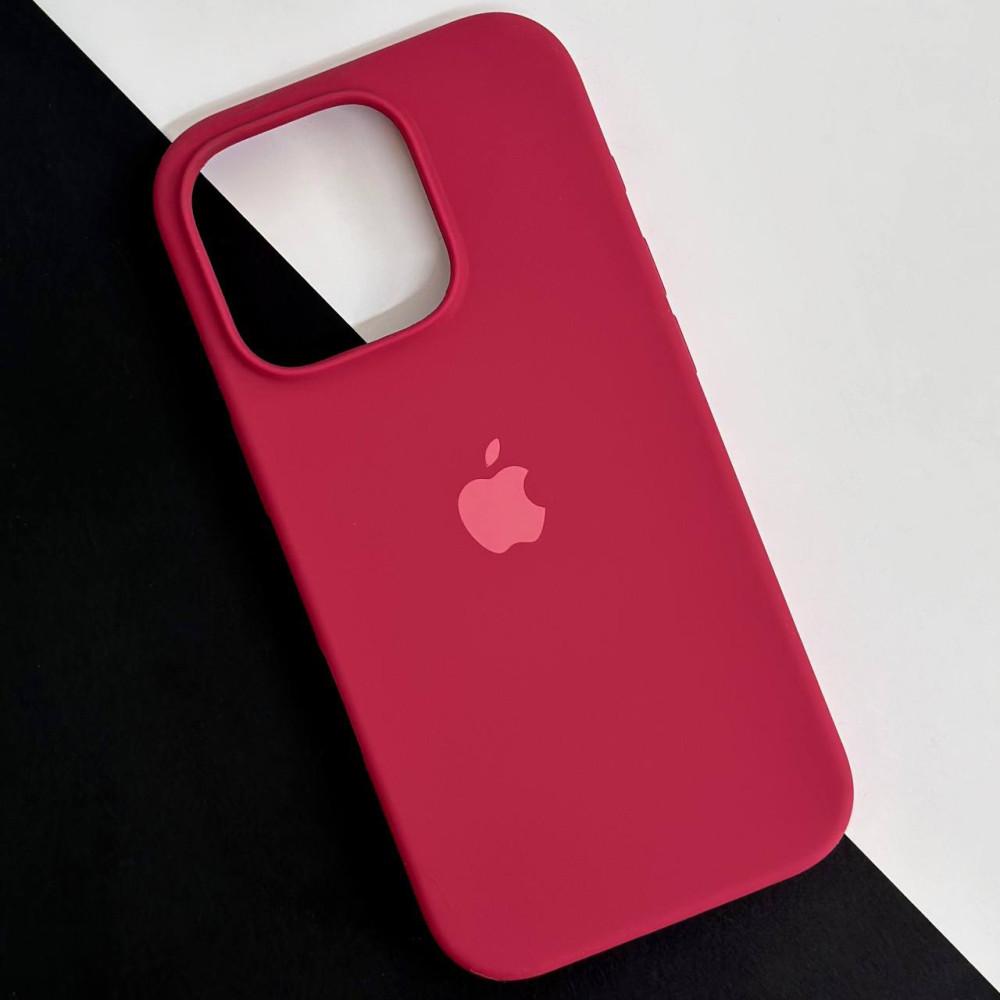 Silicone Case Full Protective (AA) для iPhone 16 Pro (Rose red)