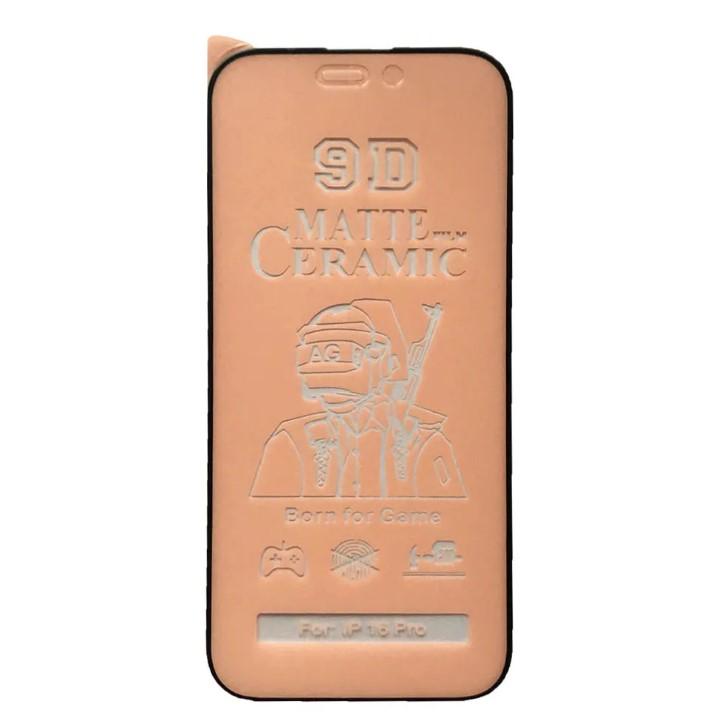 Гнучке скло Ceramic MATT для  IPhone 16 Pro матове з чорною рамкою