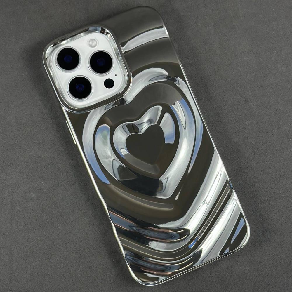 Накладка 3D Heart Glow Case IPhone 16 Pro 6.3"  Silver