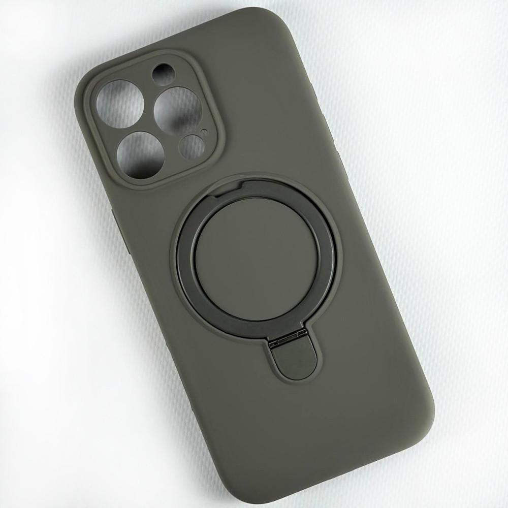 Чохол Silicone Case with Ring Stand Full Camera для IPhone 16 Pro (Grey)
