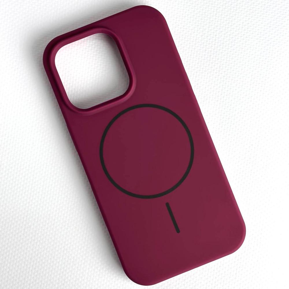 Silicone Case Full Protective (AA) with MagSafe для iPhone 16 Pro  (Marsala)