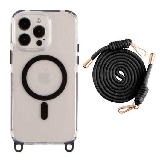 Чохол TPU+PC Lanyard Case with MagSafe для iPhone 13 Pro Max (Black)