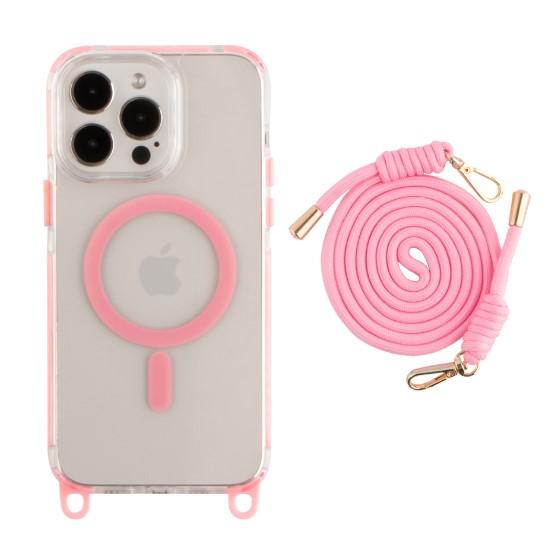 Чохол TPU+PC Lanyard Case with MagSafe для iPhone 13 Pro Max (Pink)