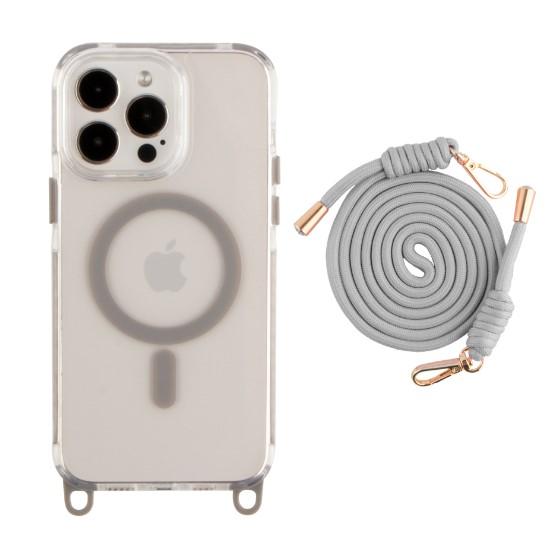 Чохол TPU+PC Lanyard Case with MagSafe для iPhone 13 Pro Max (Titanium grey)